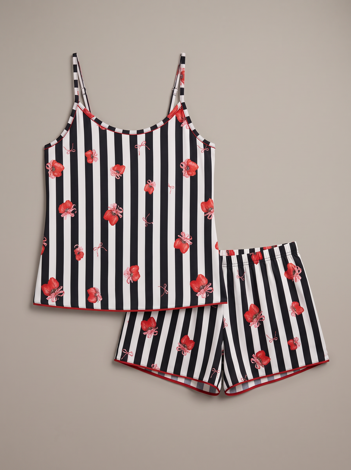 Poppy Stripe Πιτζάμα Σετ