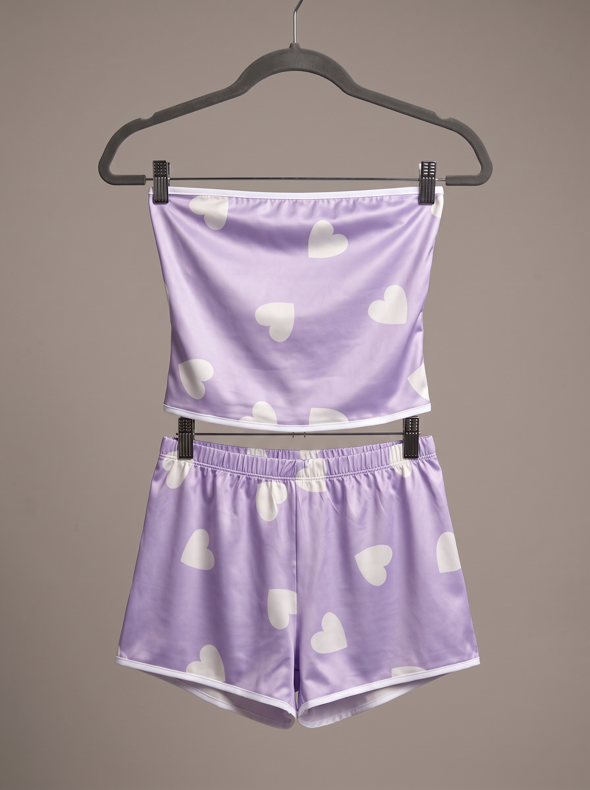 Lilac Hearts Πιτζάμα Σετ