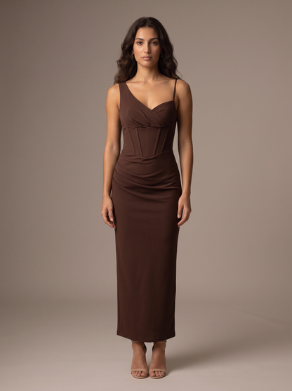 Μάξι Φόρεμα “Chocolate Corset”